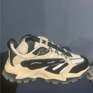 Men's Black and Cream Sneakers